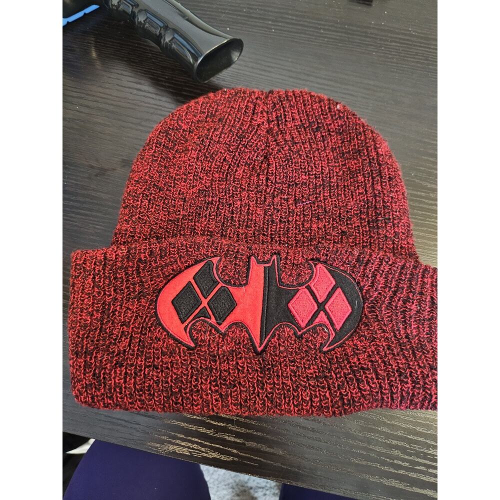 DC Comics Originals Red Knit Beanie with Batman Logo